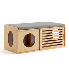 Artiss Pet Ottoman Footrest Bench with MDF Frame 100kg Capacity Natural