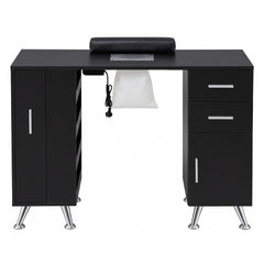 Artiss Manicure Table Nail Desk with Built-in Dust Collector Beauty Salon Station Drawers Shelves Wrist Cushion Black