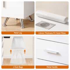 Artiss Manicure Table Nail Desk with Built-in Dust Collector Beauty Salon Station Drawers Shelves Wrist Cushion White