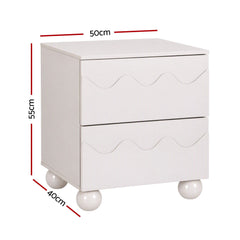 Artiss Bedside Table Nightstand 2 Drawers Storage Side Cabinet Beige