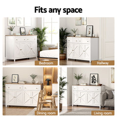 Artiss Buffet Sideboard Storage Cabinet Kitchen Cupboard 2 Drawers 140CM White