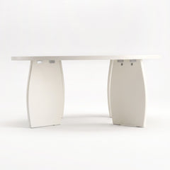Artiss Round Coffee Table High-Gloss Center Table Minimalist Living Room Furniture 78x35cm Cream White