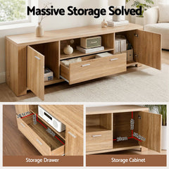 Artiss 180cm TV Unit Entertainment Unit Storage Drawer Cabinet Pine