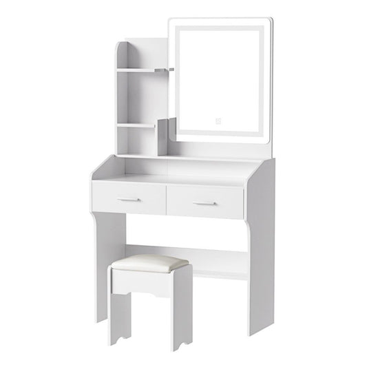 Artiss Dressing Table Set Stool Led White Doria