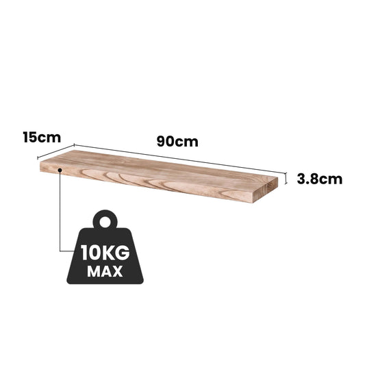 Artiss Floating Wall Shelf Set of 2 Wood 90CM