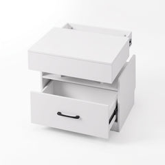 Artiss Bedside Table with Charging Station Drawer Sliding Top Nightstand White