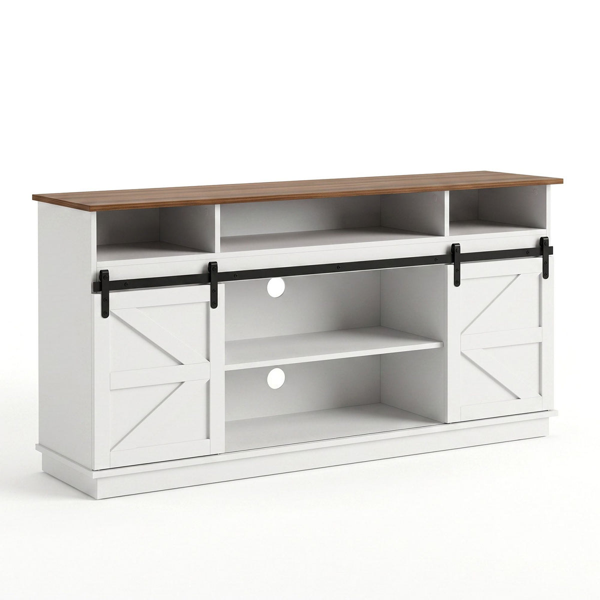 Artiss Buffet Sideboard Cabinet 150cm 3-Tier Kitchen Storage Sliding Doors White
