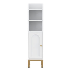 Artiss Bathroom Storage Cabinet Floor Organizer Toilet Corner Adjustable Shelf with Door White