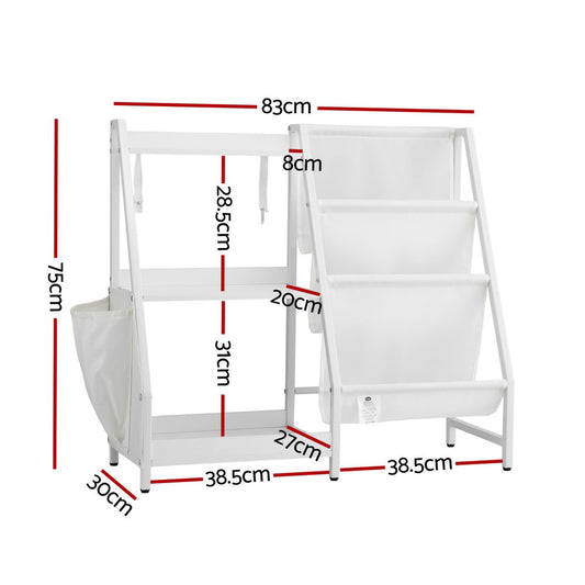 Keezi 3-Tier Kids Bookshelf Bookcase Children Toy Storage Organizer Rack Display Shelf