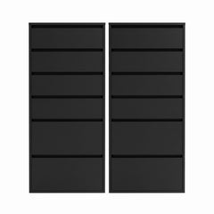 Artiss 2x Chest of 6 Drawers Dresser Tallboy Black