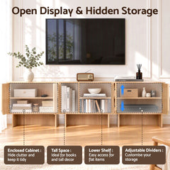 Artiss Modular TV Unit Storage Cabinet Adjustable Shelf Robot-Vac Friendly Pine