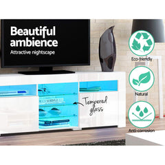 Artiss Entertainment Unit TV Cabinet LED 180cm White Bobi