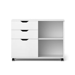 Artiss 3 Drawer Mobile Filing Cabinet Printer Stand Cabinet Home Office Storage White