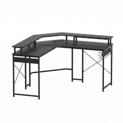 Artiss L-Shape Gaming Desk Computer Desks RGB LED Power Outlet 130cm Black