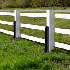 2 Pack Fence Post Repair Kit Heavy Duty Fence Posts Anchor 80cm Long Thickened Ground Stakes for Fix Tilted Broken Wood Fence or Mailbox Support Black