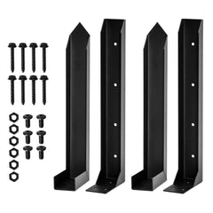 2 Pack Fence Post Repair Kit Heavy Duty Fence Posts Anchor 80cm Long Thickened Ground Stakes for Fix Tilted Broken Wood Fence or Mailbox Support Black