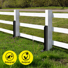 2 Pack Fence Post Repair Kit Heavy Duty Fence Posts Anchor 80cm Long Thickened Ground Stakes for Fix Tilted Broken Wood Fence or Mailbox Support Black