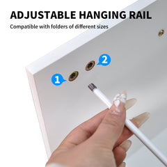 2-Drawer File Cabinet MDF Rolling Filing Cabinet with Adjustable Hanging Rail and 5 Swivel Casters for Under Desk Roomy Filing Cabinets Home Office White