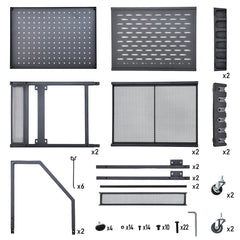 Fishing Rod Holders for Up to 12 Rods 3-Tier Fishing Gear Equipment Cart with Wheels and Pegboard for Tackle Box Reel Accessories Storage Home Garage Use