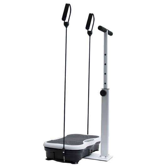 Vibration Plate Exercise Machine Lymphatic Drainage Machine with Adjustable Handrails and Resistance Bands for Weight Loss Fitness Platform Max Load 150kg