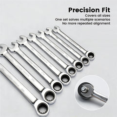 12Pcs 6-19mm Ratchet Spanners Set Combination Flexi Wrench Kit Vanadium Steel Precision Spanner with Storage Organizer for Home Plumber Bike Car Repairs