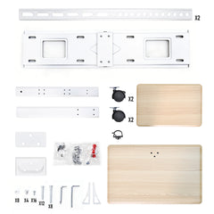 Mobile Floor TV Stand for 32-70 Inch TVs VESA up to 600x400mm Max 30kg Swivel Height Adjustable TV Cart with Shelf and Lockable Wheels White