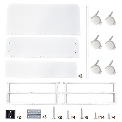 Compat Foldable Desk Rolling Study Desk Small Computer Desk with Wheels and Storage Shelf for Small Spaces Study Home Office Dorm Easy Assembly White