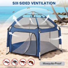 Foldable Playpen Lightweight Pop up Playpen Safe and Sun protection with UV Canopy and Travel Bag for Baby Pet Indoor Outdoor Activities Yard Beach Travel