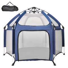 Foldable Playpen Lightweight Pop up Playpen Safe and Sun protection with UV Canopy and Travel Bag for Baby Pet Indoor Outdoor Activities Yard Beach Travel
