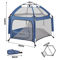 Foldable Playpen Lightweight Pop up Playpen Safe and Sun protection with UV Canopy and Travel Bag for Baby Pet Indoor Outdoor Activities Yard Beach Travel