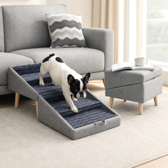 Convertible Pet Steps Split Ottoman 40cm High 4-Step Dog Stairs for Couch Bed With Non-Slip Surface for Small Dogs Cats Injured and Elderly Pets Max Load 60kg