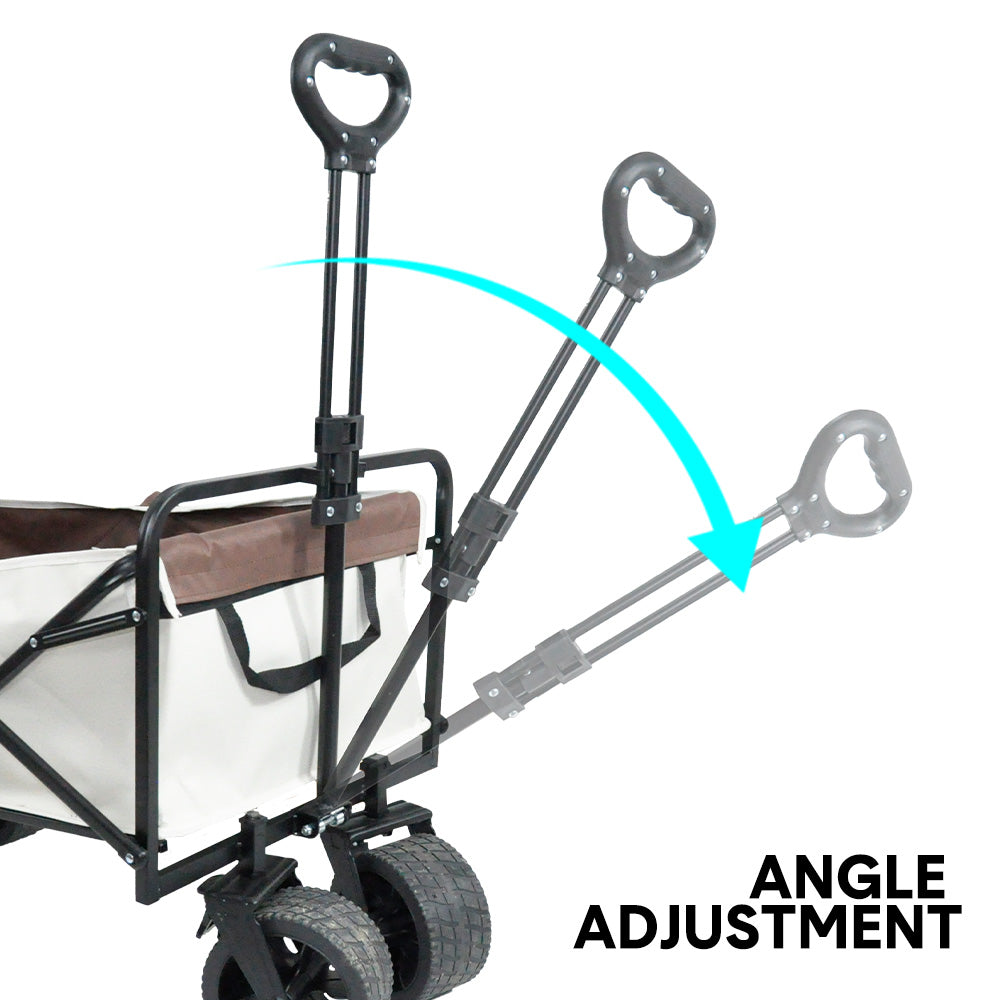 Folding Wagon Cart Camping Cart Beach Trolley Heavy Duty 150L Storage for Outdoor Garden Picnic Sports Shopping Trolley 200KG Weight Capacity