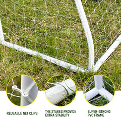 Portable Soccer Goal with Strong PVC Frame and Durable Net for Backyard Park Kids Practice Youth Training Equipment Home Leisure Football Goal 45x90x182cm
