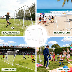 Portable Soccer Goal with Strong PVC Frame and Durable Net for Backyard Park Kids Practice Youth Training Equipment Home Leisure Football Goal 45x90x182cm