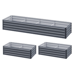 Green Fingers 2-in-1 Raised Garden Bed Kit 45cm Professional Depth Ergonomic 240cm Large Metal Planter Box | Easier Access Veggie Patch | Rust-Proof Galvanised Steel with Safe Rounded Corners & Gloves