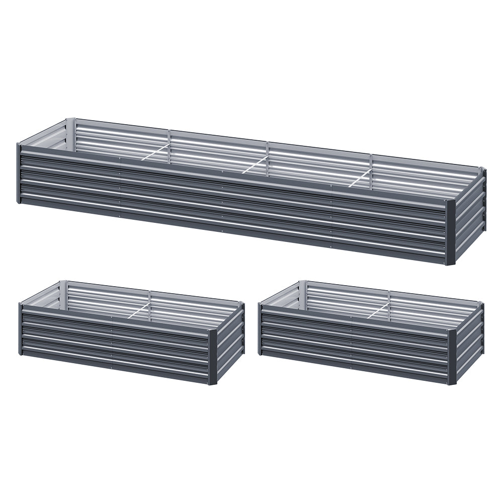 Green Fingers 2-in-1 Raised Garden Bed Kit Ergonomic 45cm Professional Depth 320cm Large Metal Planter Box | Easier Access Veggie Patch | Rust-Proof Galvanised Steel with Safe Rounded Corners & Gloves