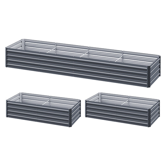 Green Fingers 2-in-1 Raised Garden Bed Kit Ergonomic 45cm Professional Depth 320cm Large Metal Planter Box | Easier Access Veggie Patch | Rust-Proof Galvanised Steel with Safe Rounded Corners & Gloves