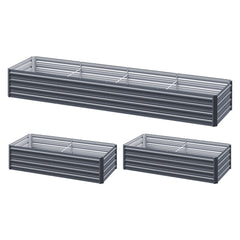 Green Fingers 2-in-1 Raised Garden Bed Kit Ergonomic 45cm Professional Depth 320cm Large Metal Planter Box | Easier Access Veggie Patch | Rust-Proof Galvanised Steel with Safe Rounded Corners & Gloves