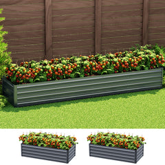 Green Fingers 2-in-1 Raised Garden Bed Kit Ergonomic 45cm Professional Depth 320cm Large Metal Planter Box | Easier Access Veggie Patch | Rust-Proof Galvanised Steel with Safe Rounded Corners & Gloves