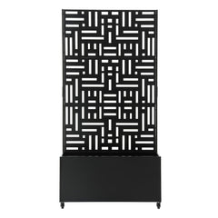 Green Fingers Mobile Planter Box Garden Bed with Trellis Privacy Screen & Lockable Wheels for Climbing Plants