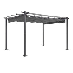 Instahut Gazebo Outdoor Garden Pergola Aluminium Frame Adjustable Canopy 3x4m Grey