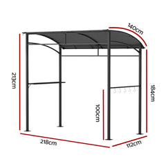 Instahut Gazebo Outdoor BBQ Grill Patio Garden Marquee Shade Shelter Shelf Hooks Grey