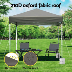 Instahut Gazebo 2x2m Outdoor Patio Garden Marquee Shade w/ Base Pods Grey