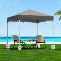 Instahut Gazebo 2x2m Outdoor Patio Garden Marquee Shade w/ Base Pods Grey