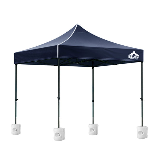 Instahut Gazebo Pop Up 3x3m w/Base Podx4 Marquee Folding Outdoor Wedding Camping Tent Shade Canopy Navy
