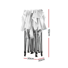 Instahut Gazebo Pop Up 3x3m w/Base Podx4 Marquee Folding Outdoor Wedding Camping Tent Shade Canopy White