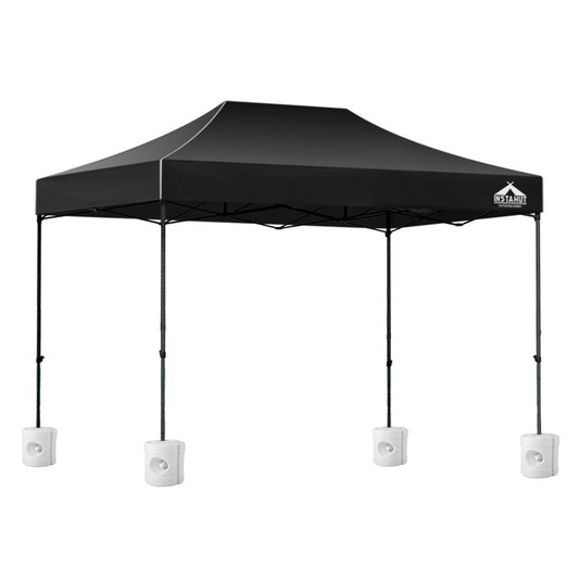 Instahut Gazebo Pop Up Marquee 3x4.5 Folding 500D Wedding Tent Base Pod Black