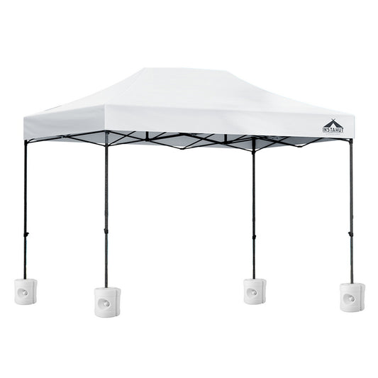 Instahut Gazebo Pop Up 3x4.5m w/Base Podx4 Marquee Folding Outdoor Wedding Camping Tent Shade Canopy White