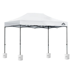 Instahut Gazebo Pop Up 3x4.5m w/Base Podx4 Marquee Folding Outdoor Wedding Camping Tent Shade Canopy White