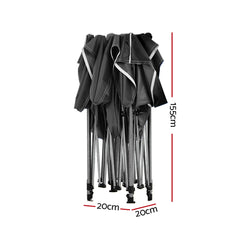 Instahut Gazebo Pop Up Marquee 3x6 Folding Outdoor 500D Tent Base Pod Black